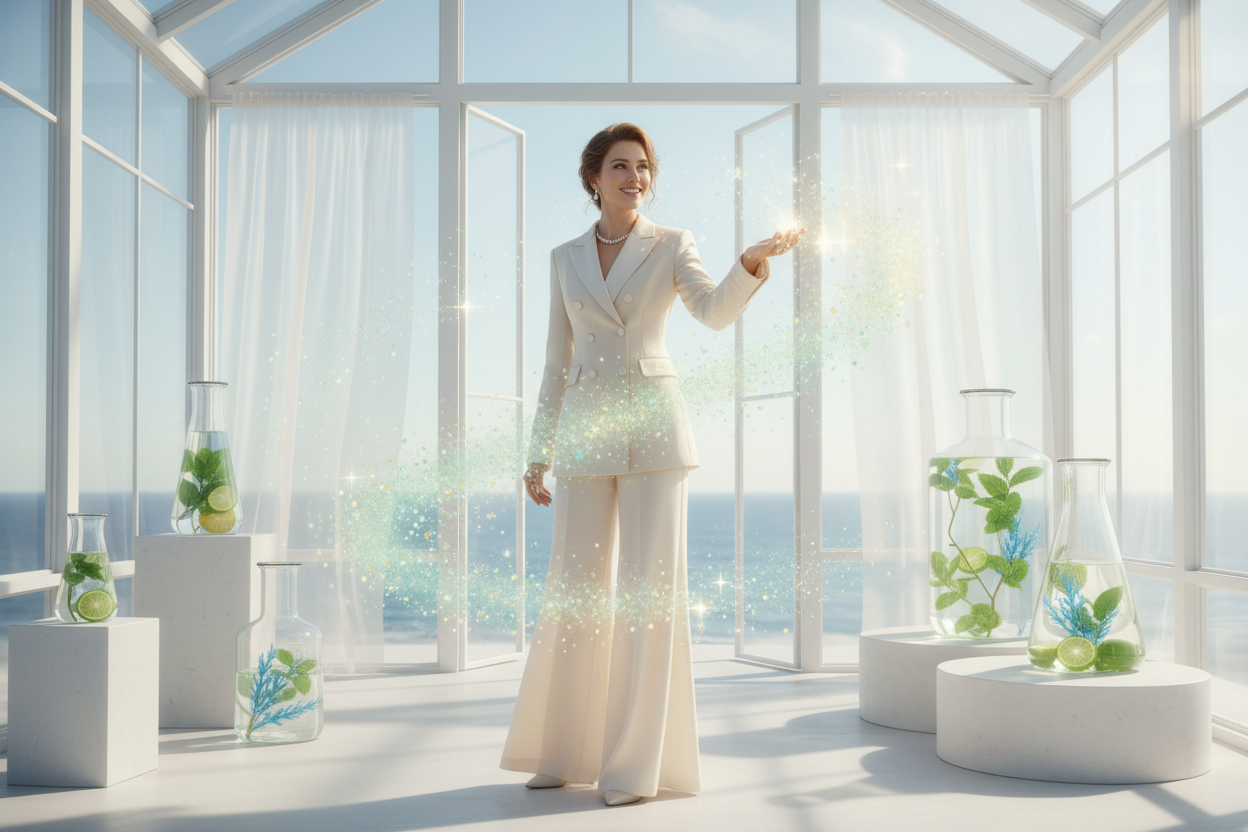 A freshness perfume wearing person